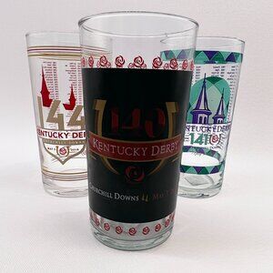 Set of 9 unique Kentucky Derby glasses